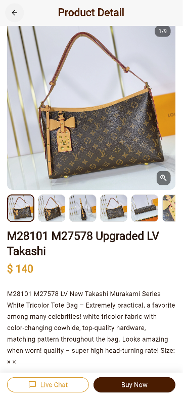 Product detail page - info and purchase