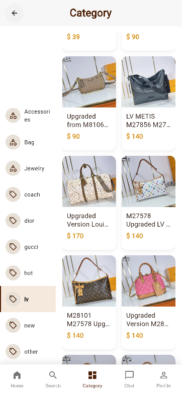 Category page - browse and search products
